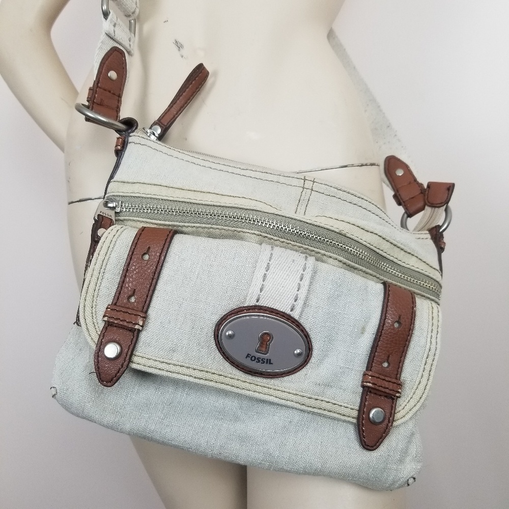 Fossil Khaki Crossbody Bag With Pockets - image 7